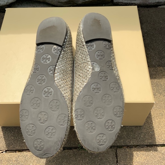 Tory Burch Lurex Silver Reva Ballet Flats 7.5 - Picture 3 of 7